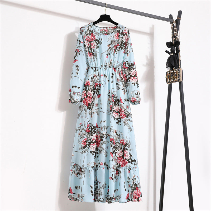 Golden Meadow Floral Midi Dress