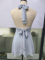 Stolen Glances Plunge Halter Mini Dress