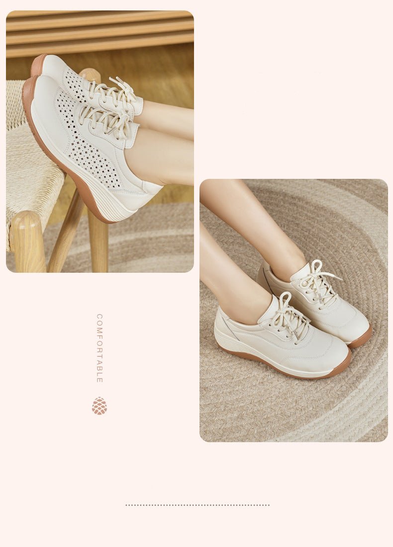 Sunlit Steps Cut-Out Wedge Trainers