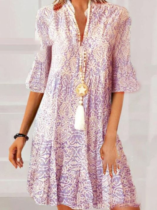 Coastal Escape Printed Shift Dress