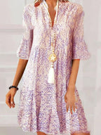 Coastal Escape Printed Shift Dress