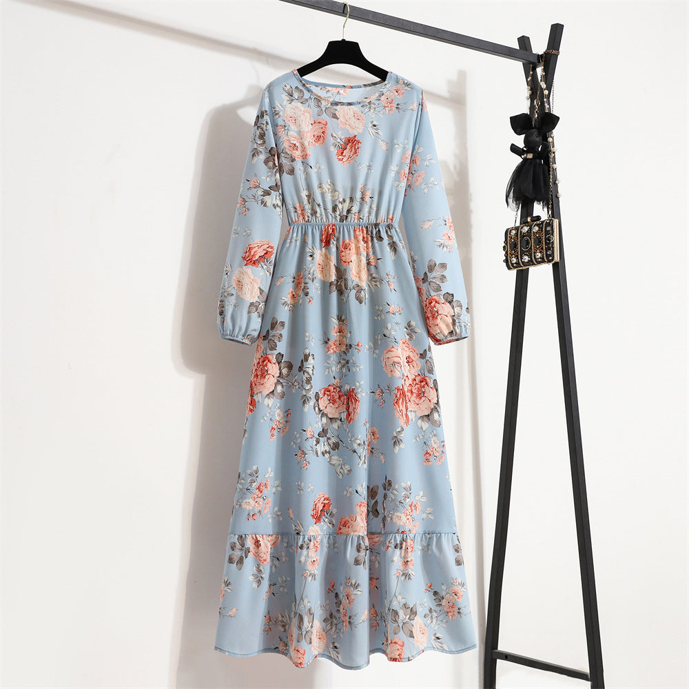 Golden Meadow Floral Midi Dress