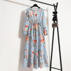 Golden Meadow Floral Midi Dress