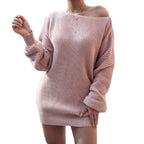 Stay Awhile Off-Shoulder Sweater Dress