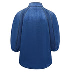 Denim Days Belted Puff-Sleeve Shirt