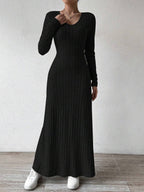 Long Game Ribbed Knit Maxi Dress