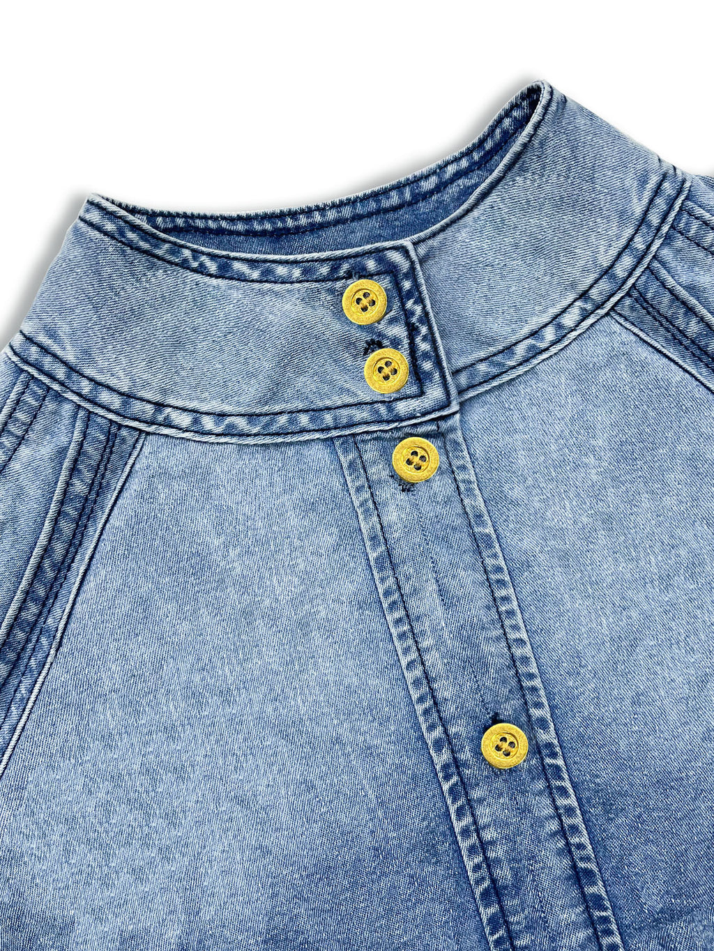 Denim Days Belted Puff-Sleeve Shirt