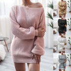 Stay Awhile Off-Shoulder Sweater Dress
