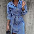 Blue Rebel Belted Denim Mini Dress