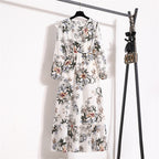 Golden Meadow Floral Midi Dress