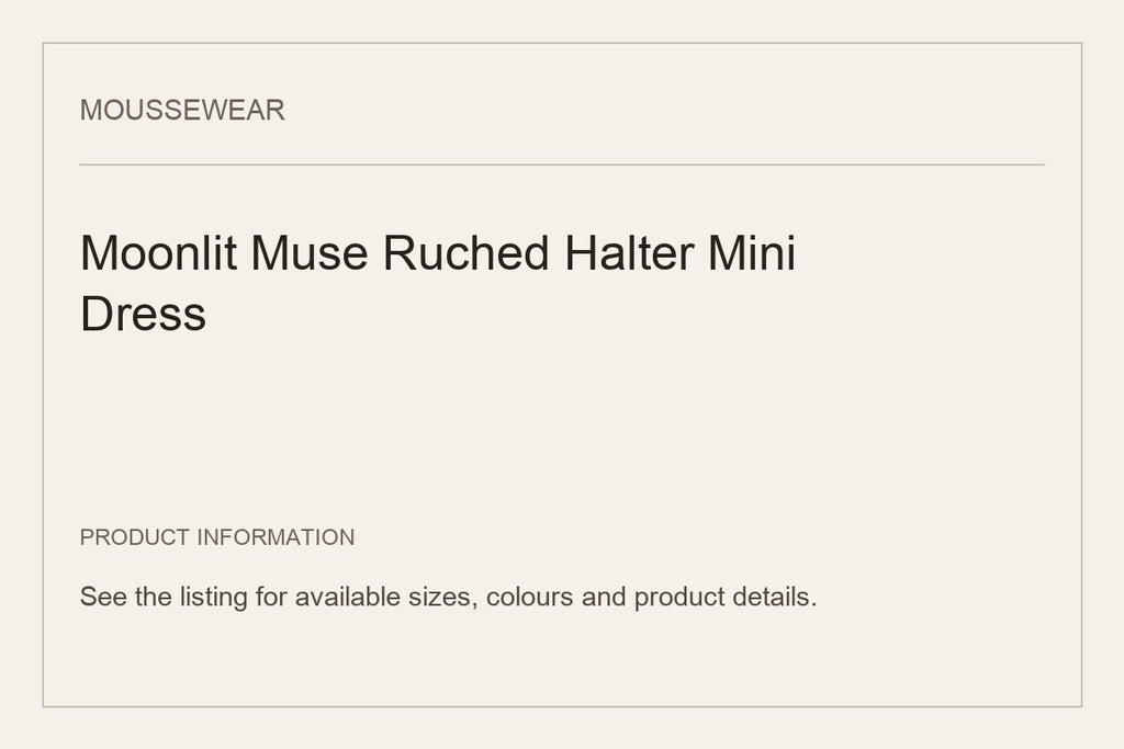 Moonlit Muse Ruched Halter Mini Dress