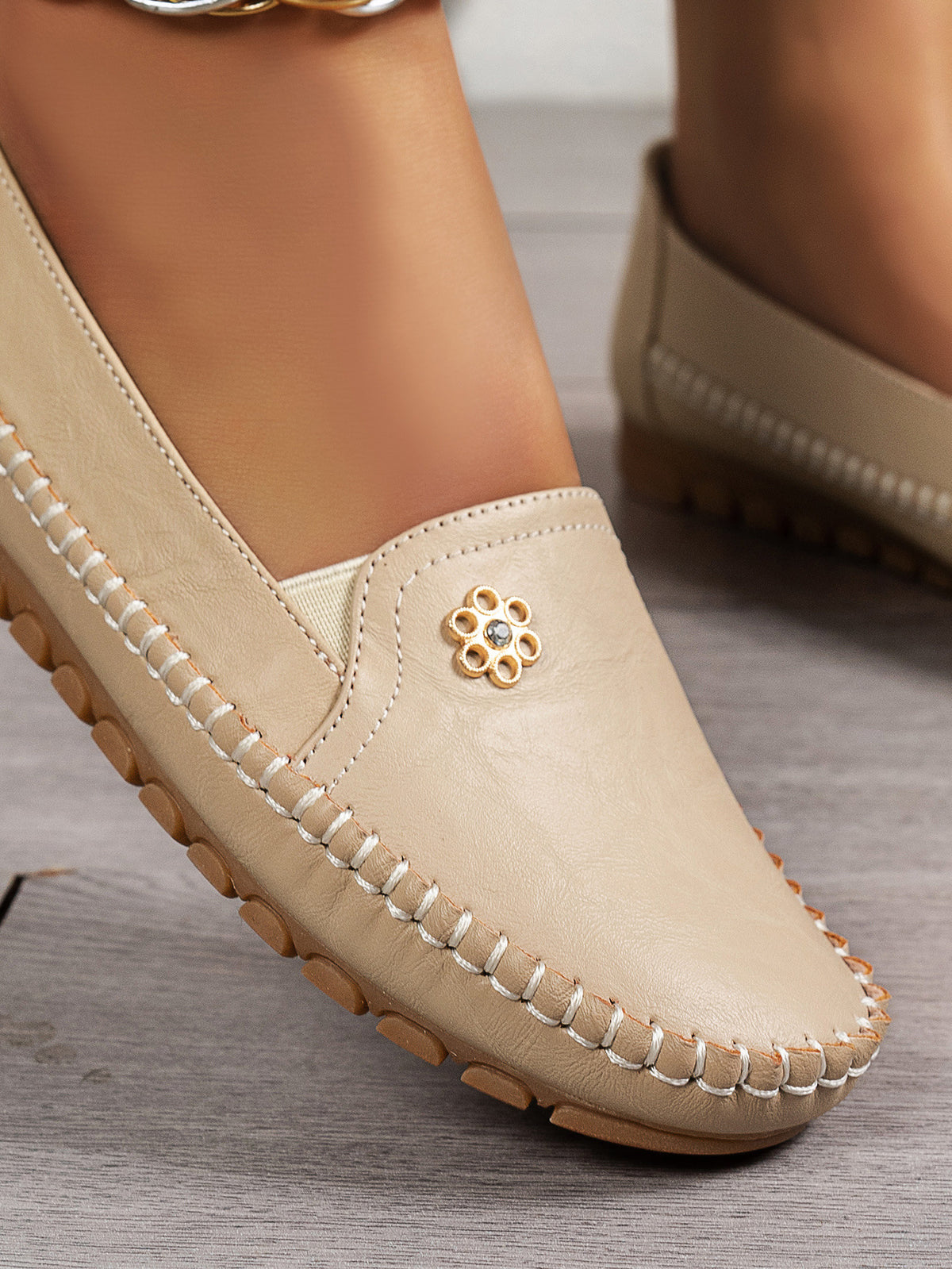 Petal Touch Stitched Loafers