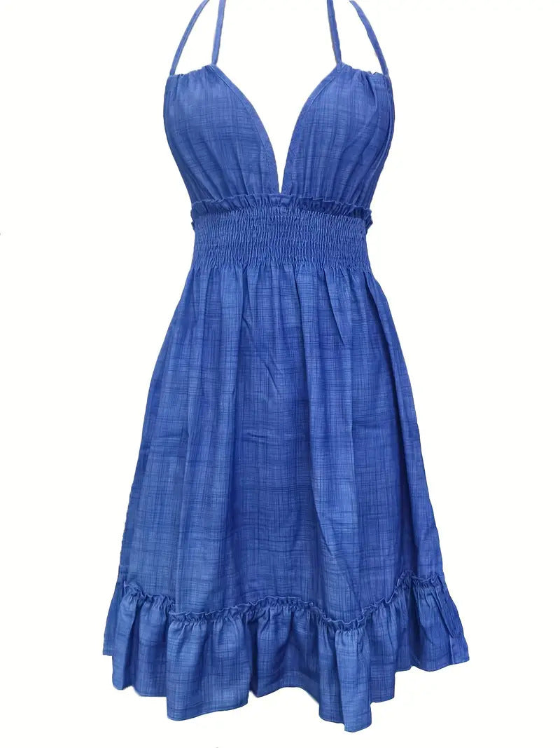 Summer Crush Smocked Halter Mini Dress
