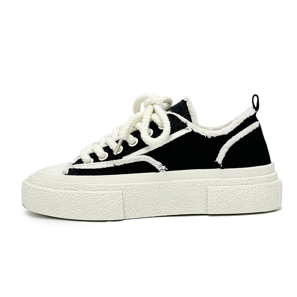 Weekend Edit Frayed Canvas Trainers