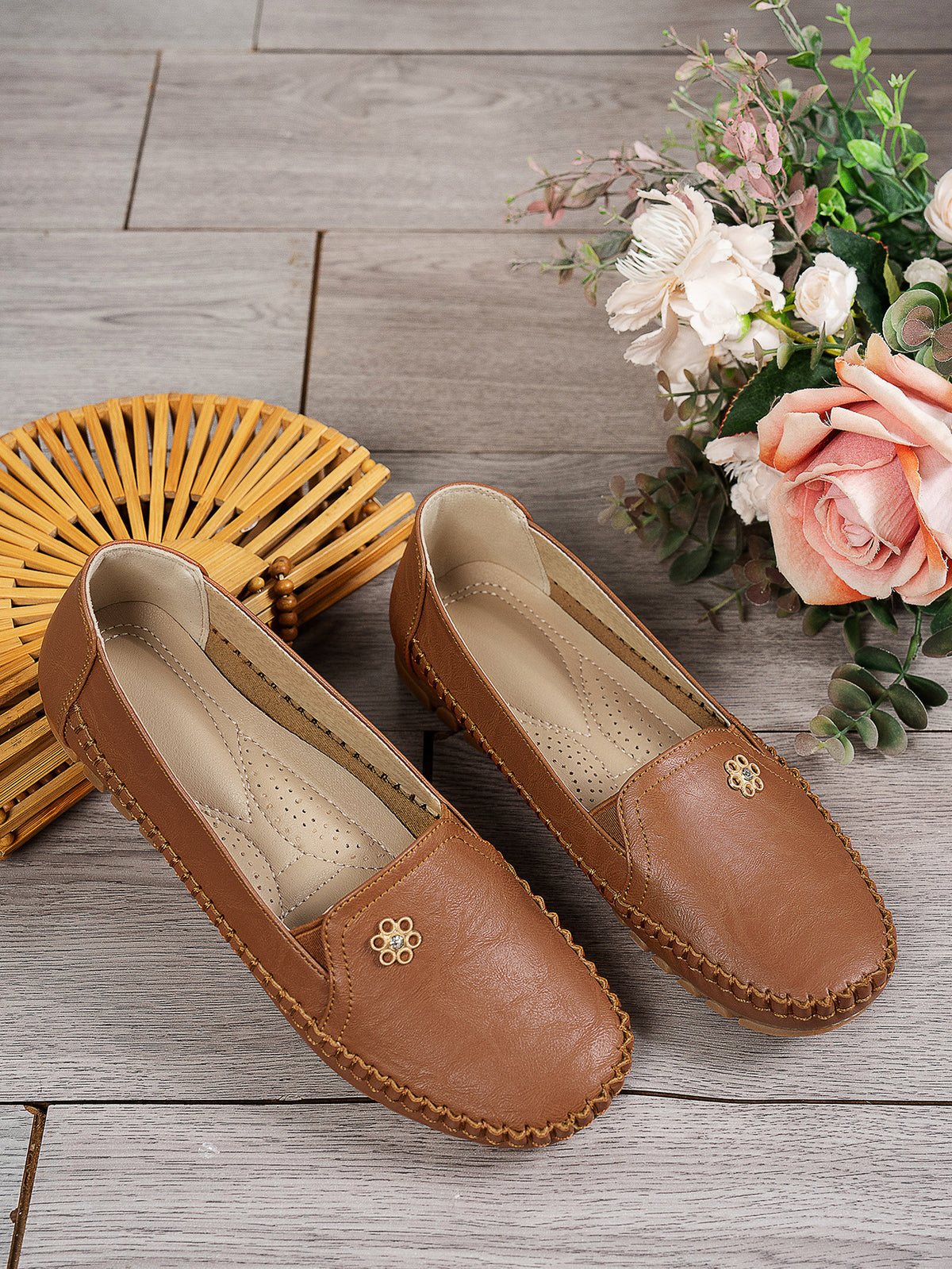 Petal Touch Stitched Loafers