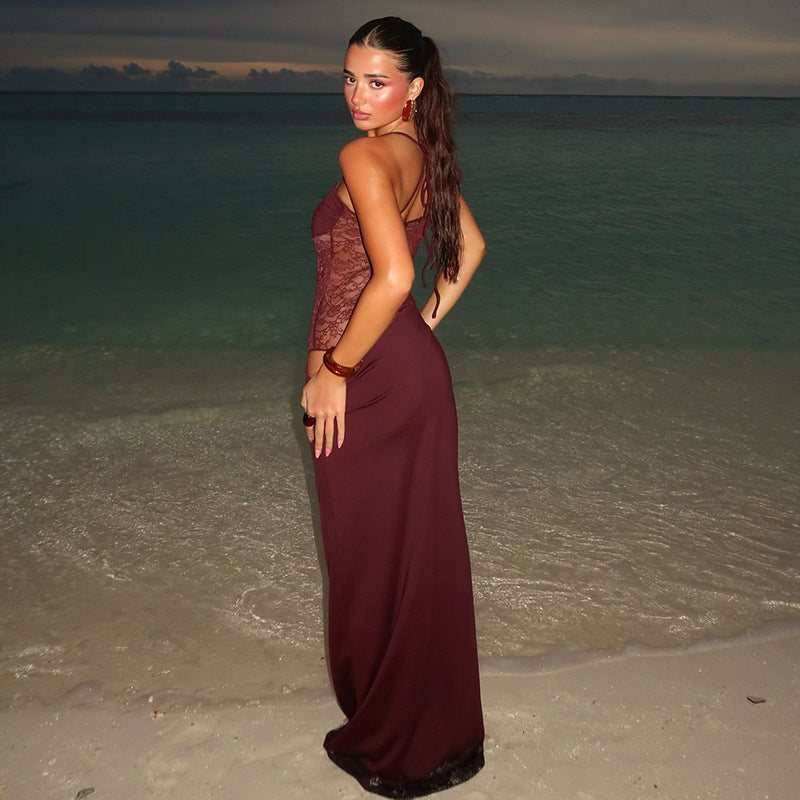 After Hours Lace-Waist Maxi Dress