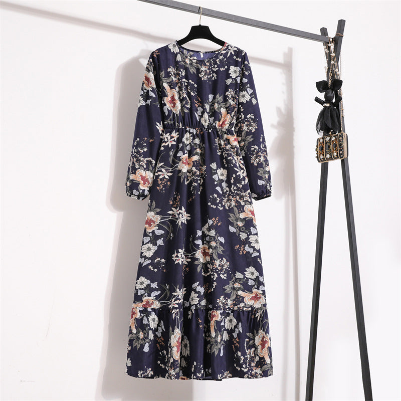 Golden Meadow Floral Midi Dress