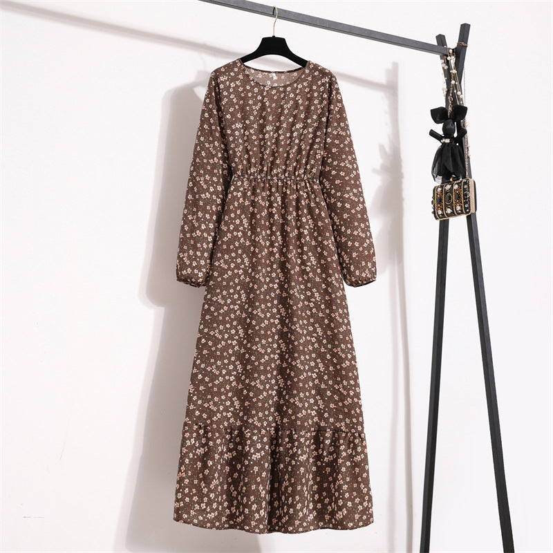 Golden Meadow Floral Midi Dress