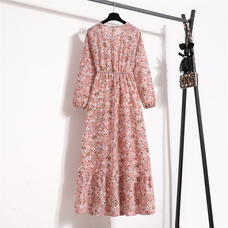 Golden Meadow Floral Midi Dress
