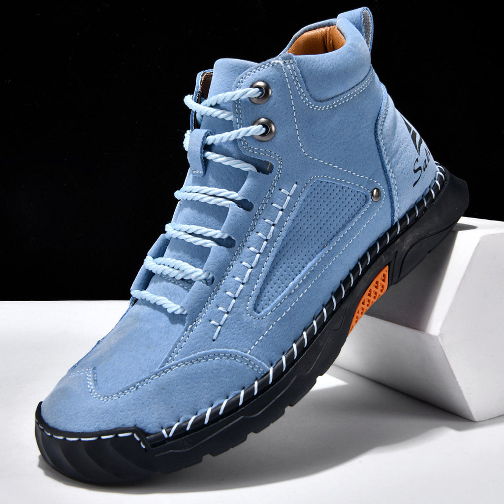 Blue Horizon Lace-Up Ankle Boots