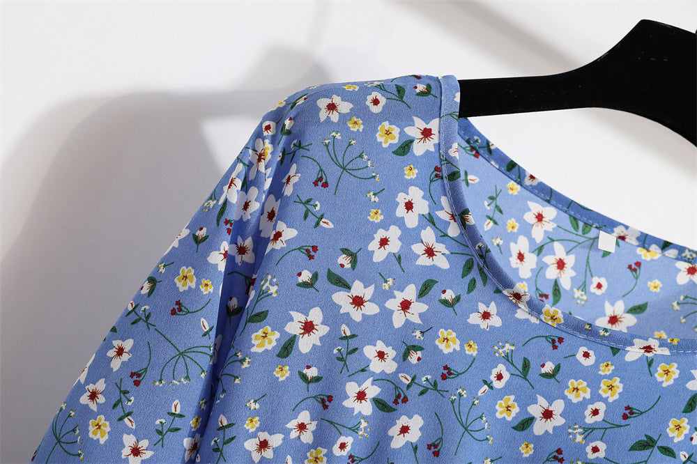 Golden Meadow Floral Midi Dress