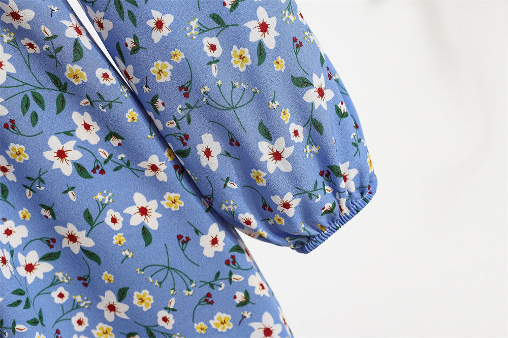 Golden Meadow Floral Midi Dress