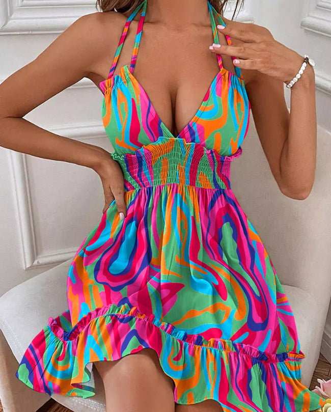 Summer Crush Smocked Halter Mini Dress