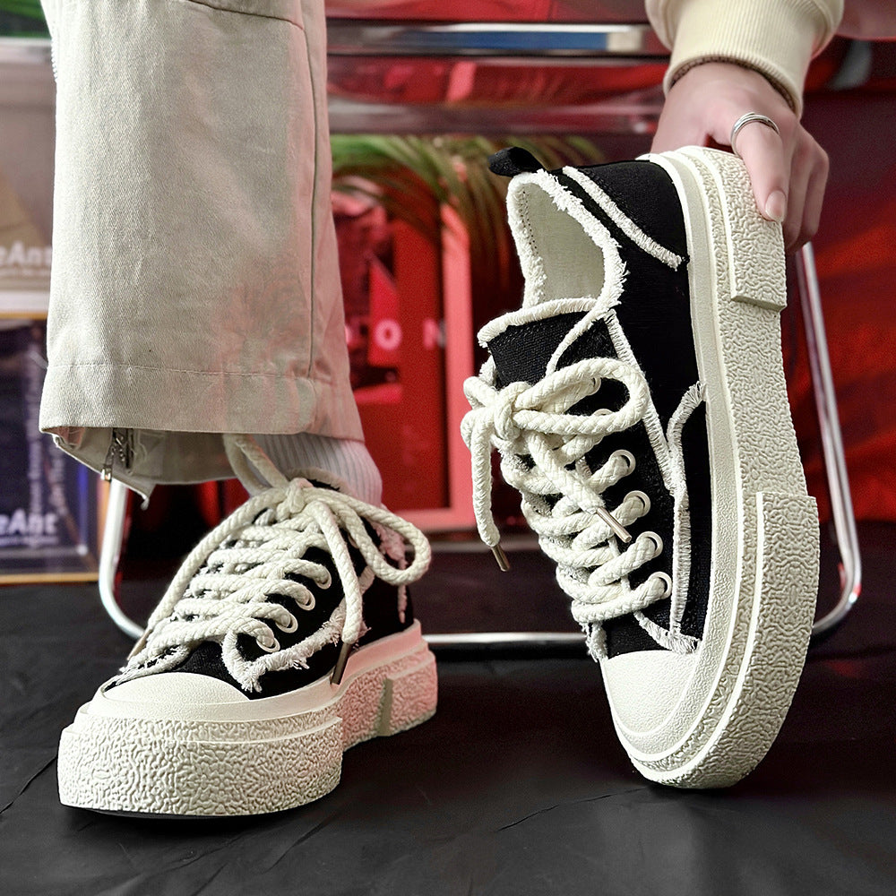 Weekend Edit Frayed Canvas Trainers