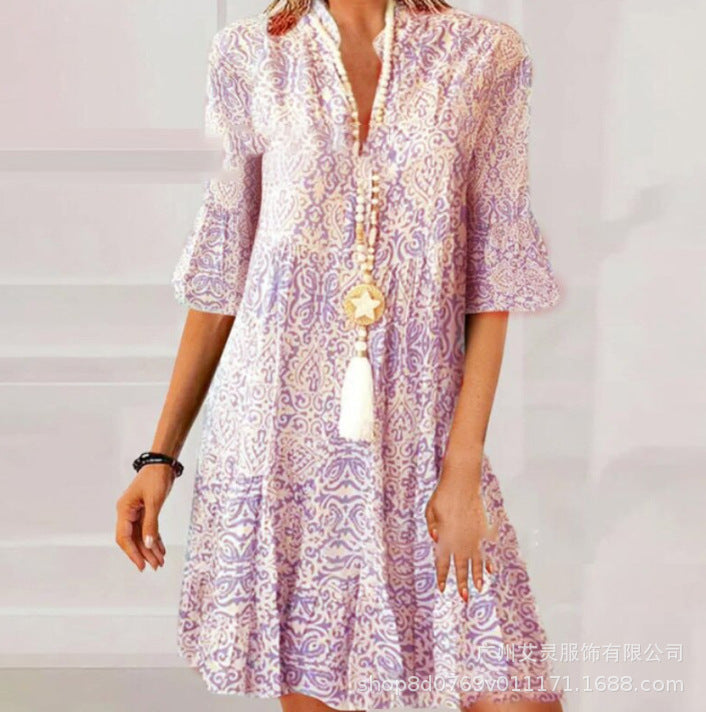 Coastal Escape Printed Shift Dress