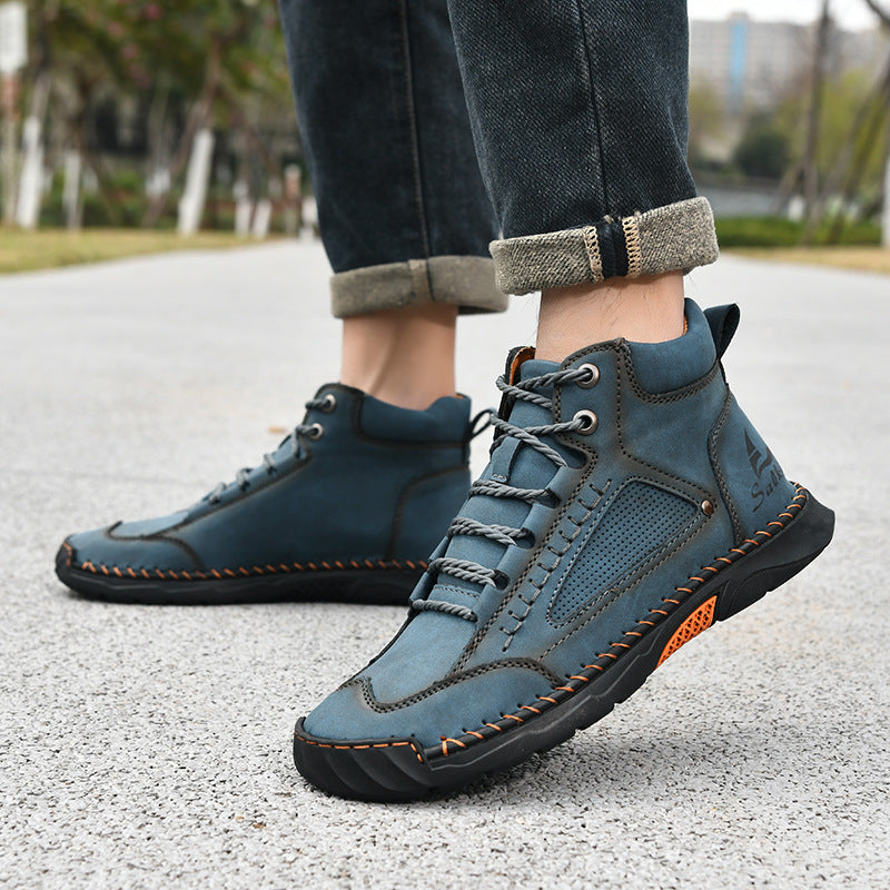 Blue Horizon Lace-Up Ankle Boots