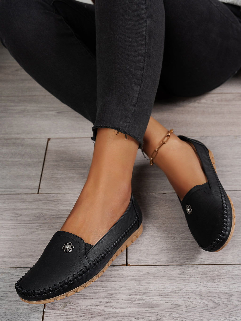 Petal Touch Stitched Loafers