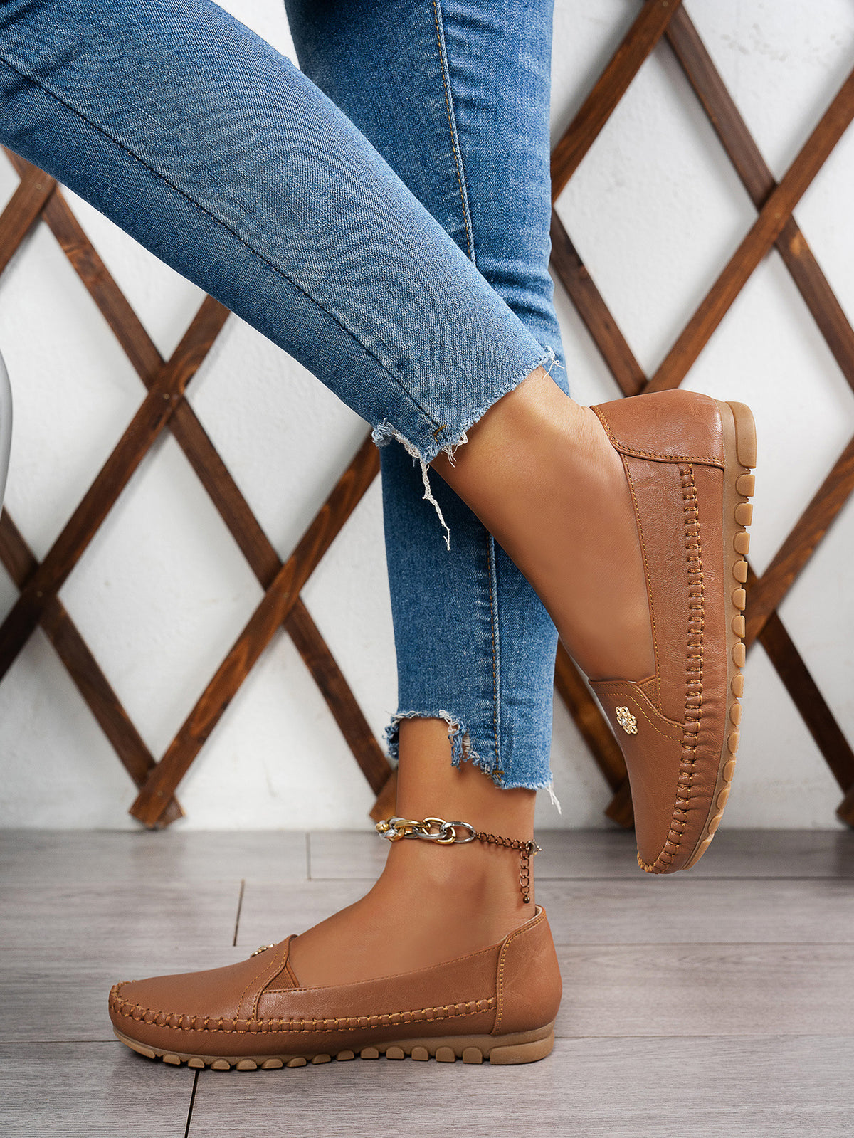 Petal Touch Stitched Loafers
