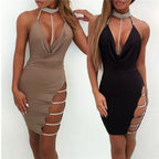 After Hours Crystal-Strap Bodycon Dress