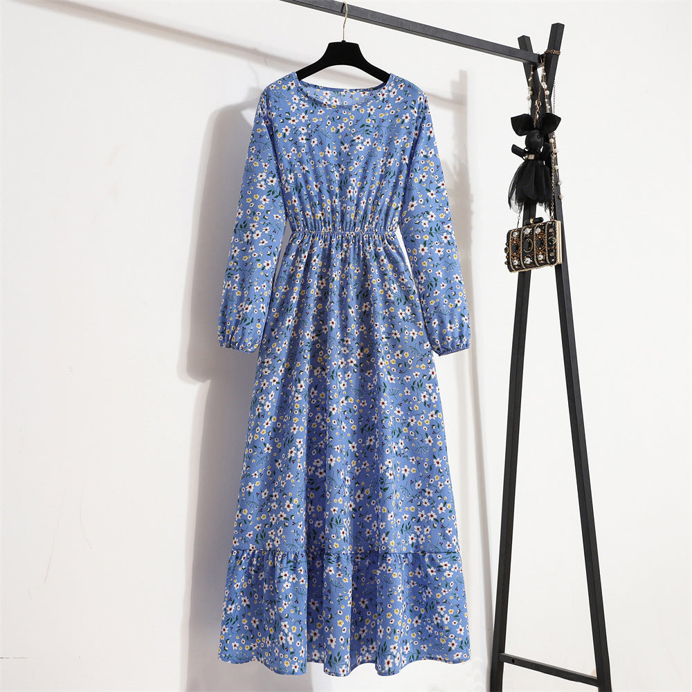 Golden Meadow Floral Midi Dress