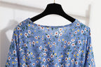 Golden Meadow Floral Midi Dress