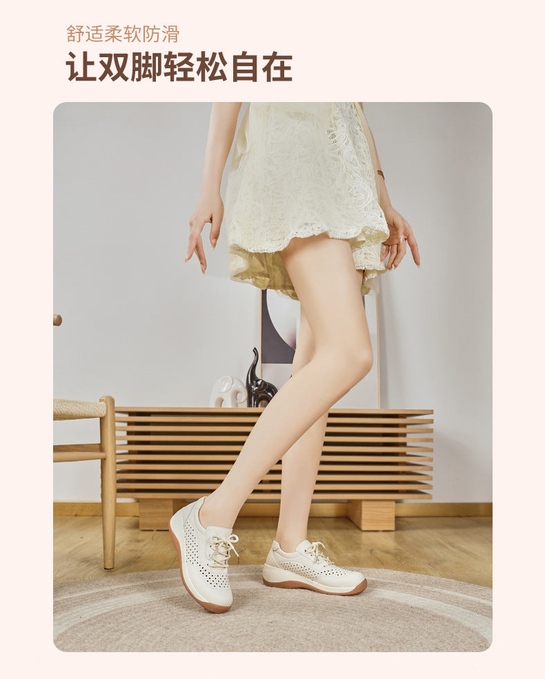 Sunlit Steps Cut-Out Wedge Trainers