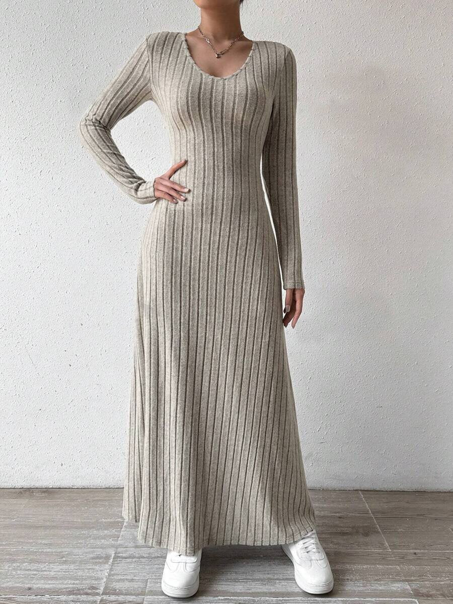 Long Game Ribbed Knit Maxi Dress