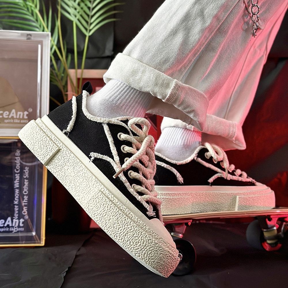 Weekend Edit Frayed Canvas Trainers