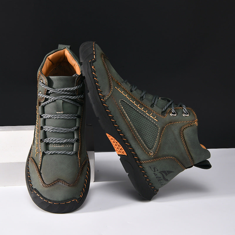 Blue Horizon Lace-Up Ankle Boots