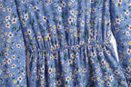 Golden Meadow Floral Midi Dress