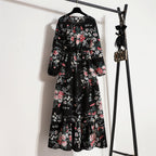 Golden Meadow Floral Midi Dress