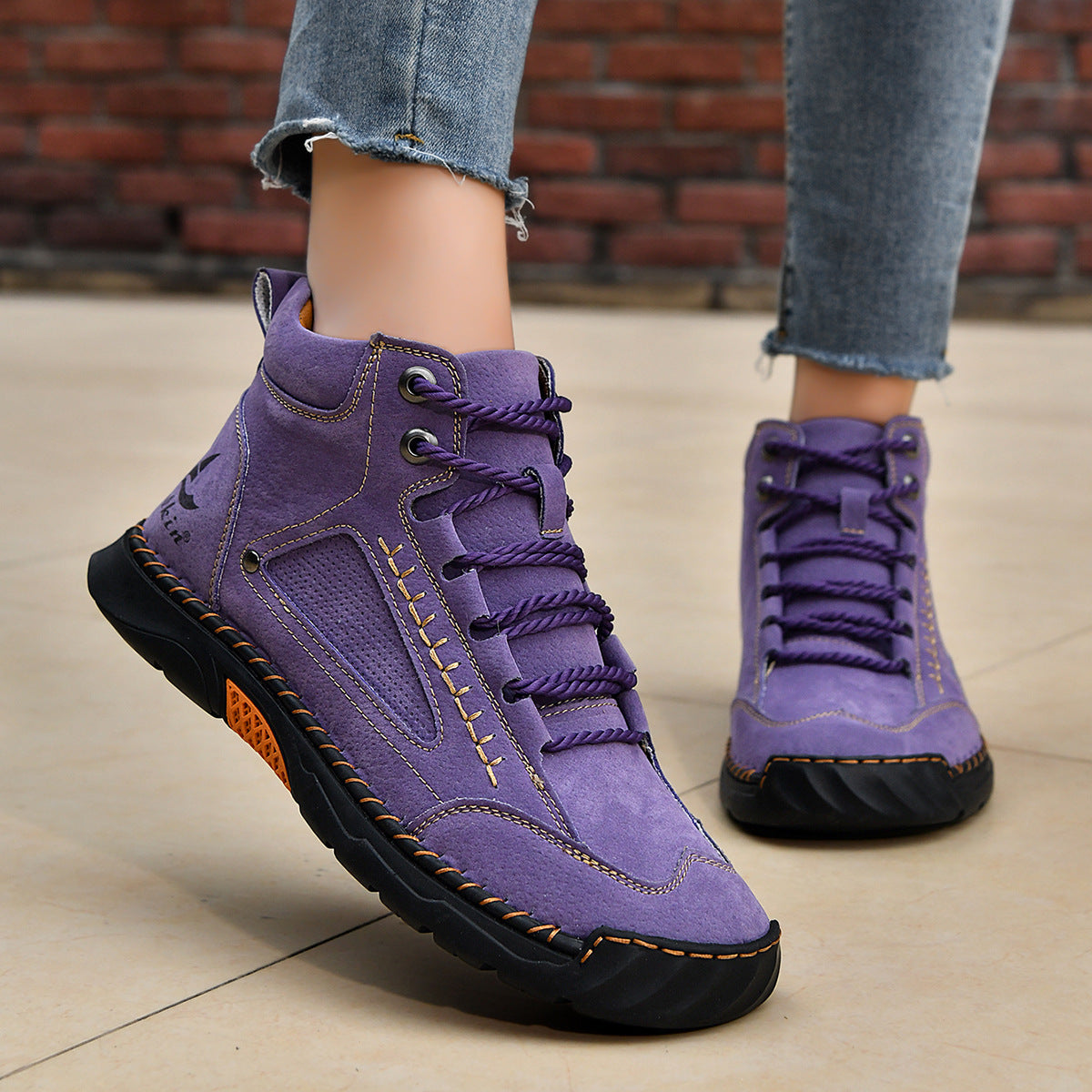 Blue Horizon Lace-Up Ankle Boots