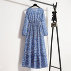 Golden Meadow Floral Midi Dress