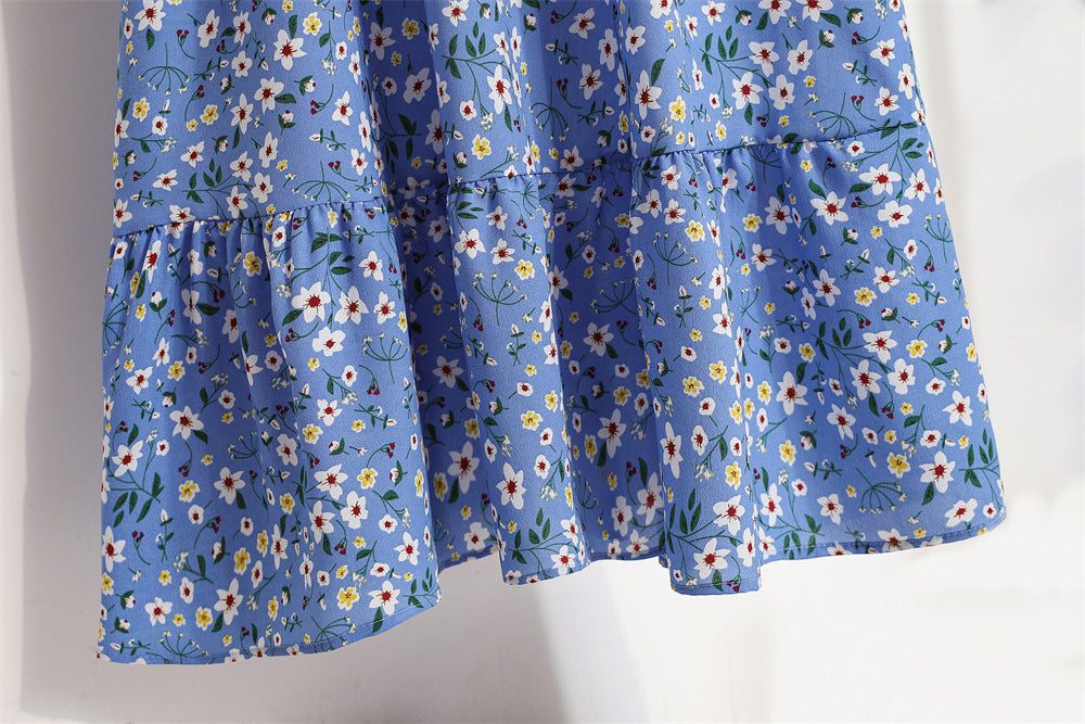 Golden Meadow Floral Midi Dress
