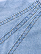 Denim Days Belted Puff-Sleeve Shirt