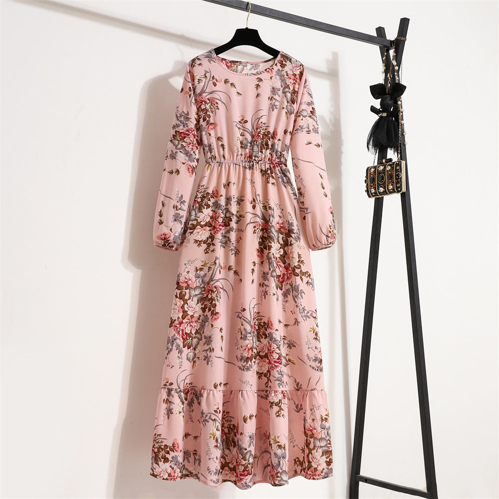 Golden Meadow Floral Midi Dress