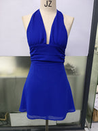 Stolen Glances Plunge Halter Mini Dress