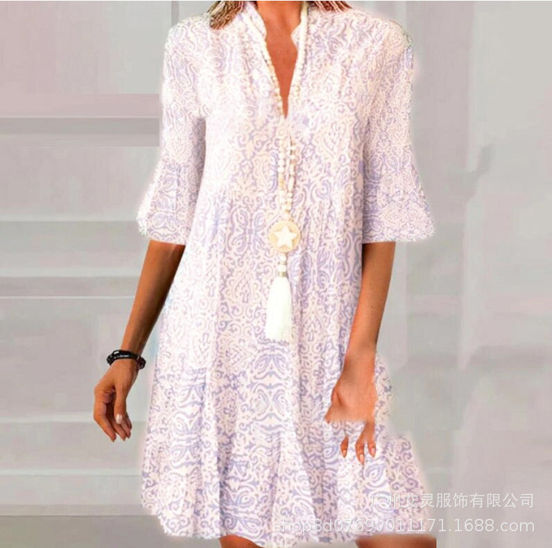 Coastal Escape Printed Shift Dress