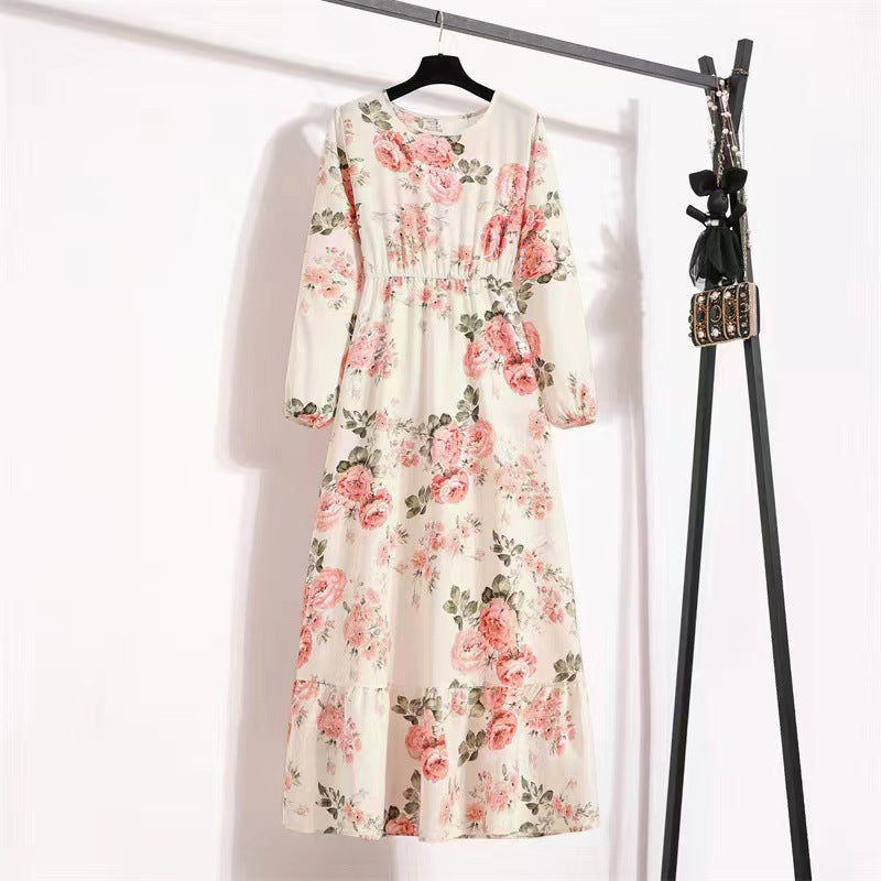 Golden Meadow Floral Midi Dress