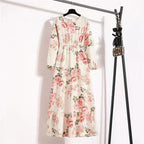 Golden Meadow Floral Midi Dress